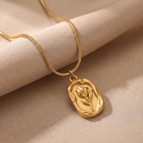 Lundholm Liesje – Necklace with Tulip Pendant – Gold-Tone Lundholm Liesje – Necklace with Tulip Pendant – Gold-Tone