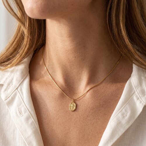 Lundholm Liesje – Necklace with Tulip Pendant – Gold-Tone Lundholm Liesje – Necklace with Tulip Pendant – Gold-Tone