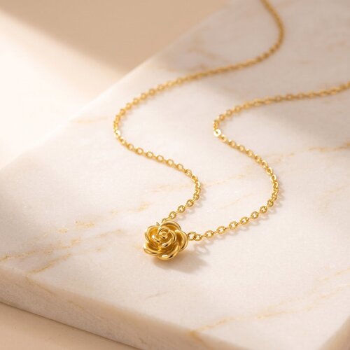 Lundholm Roos – Ketting met Roosje Hanger – Goudkleurig