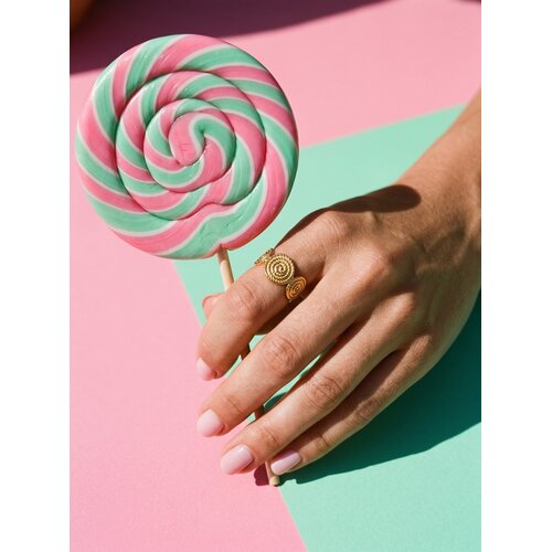 Lundholm Lou – Open Ring with Spiral Relief – Gold-Tone Lundholm Lou – Open Ring with Spiral Relief – Gold-Tone