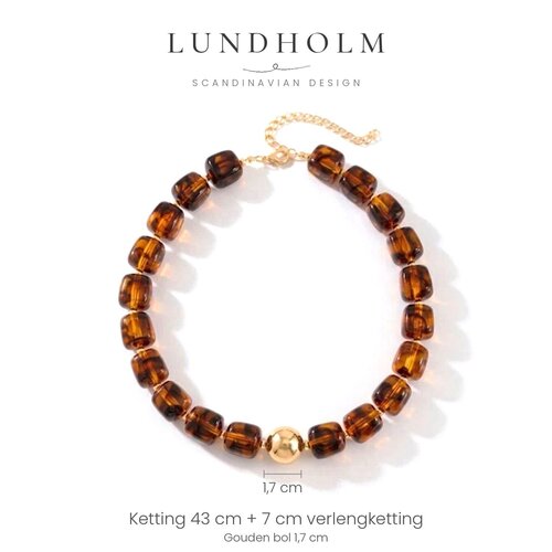 Lundholm Jacqueline – Amber-coloured Beaded Necklace