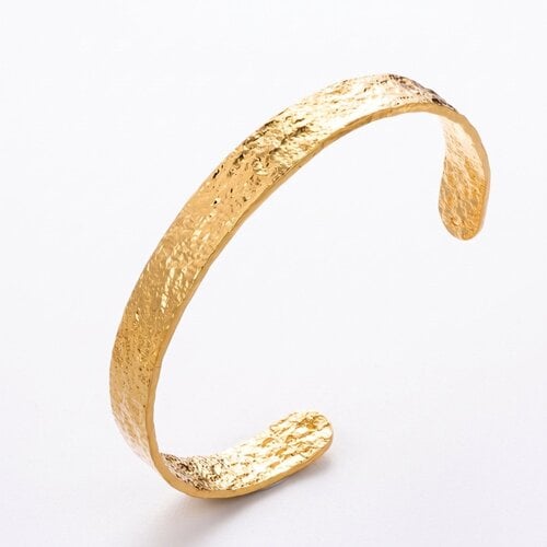 Lundholm Tekla – Hammered Open Bangle – Gold-Tone Lundholm Tekla – Hammered Open Bangle – Gold-Tone
