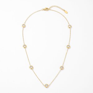 Lundholm Gigi – Ketting met Witte Zirkonia Steentjes – Goudkleurig Lundholm Gigi – Ketting met Witte Zirkonia Steentjes – Goudkleurig
