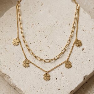 Lundholm Georgia – Layered Klavertjevier Ketting – Goudkleurig Lundholm Georgia – Layered Klavertjevier Ketting – Goudkleurig