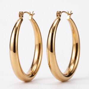 Lundholm Romée – Classic Hoops 4 cm – Gold-Tone Lundholm Romée – Classic Hoops 4 cm – Gold-Tone
