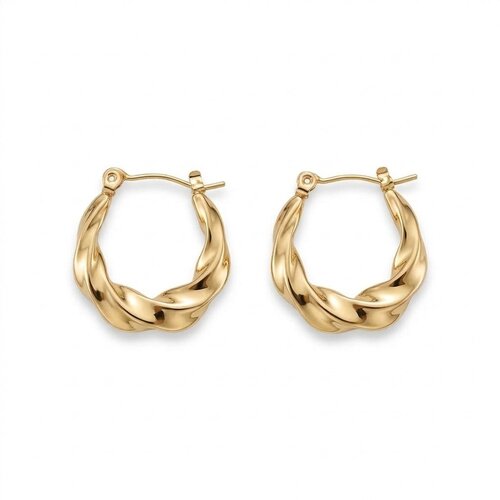 Lundholm Lexi – Chunky Twisted Hoops – Gold-Tone Lundholm Lexi – Chunky Twisted Hoops – Gold-Tone