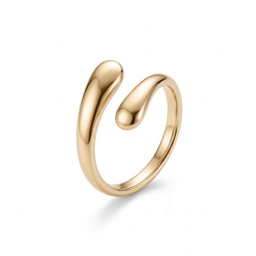 Lundholm Dagny – Adjustable Open Teardrop Ring – Gold-Tone Lundholm Dagny – Adjustable Open Teardrop Ring – Gold-Tone