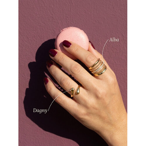 Lundholm Dagny – Adjustable Open Teardrop Ring – Gold-Tone Lundholm Dagny – Adjustable Open Teardrop Ring – Gold-Tone