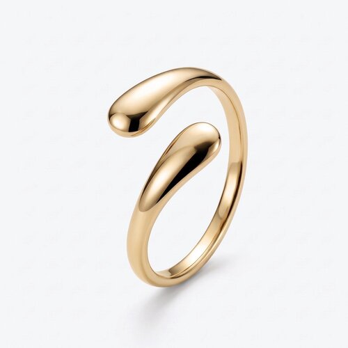 Lundholm Dagny – Adjustable Open Teardrop Ring – Gold-Tone Lundholm Dagny – Adjustable Open Teardrop Ring – Gold-Tone