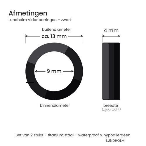 Lundholm Thomas – Men's Hinged Hoop Earrings – Black Lundholm Thomas – Men's Hinged Hoop Earrings – Black