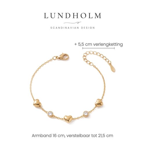 Lundholm Caroline – Heart Bracelet with Cubic Zirconia – Gold-Tone Lundholm Caroline – Heart Bracelet with Cubic Zirconia – Gold-Tone