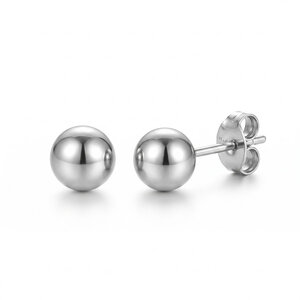 Lundholm Max – Ball Stud Earrings for Women 5 mm – Silver-Tone Lundholm Max – Ball Stud Earrings for Women 5 mm – Silver-Tone