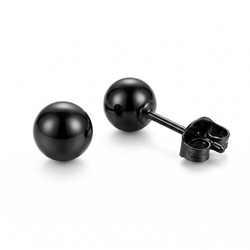 Lundholm Max – Ball Stud Earrings for Women 5 mm – Black Lundholm Max – Ball Stud Earrings for Women 5 mm – Black