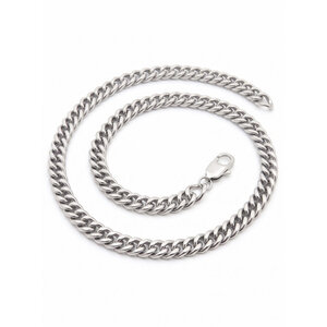 Lundholm Viggo – Men's Cuban Link Chain 6 mm 50 cm – Silver-Tone Lundholm Viggo – Men's Cuban Link Chain 6 mm 50 cm – Silver-Tone