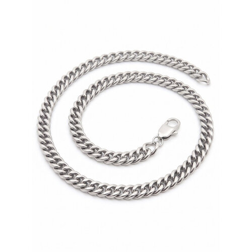 Lundholm Viggo – Men's Cuban Link Chain 6 mm 50 cm – Silver-Tone Lundholm Viggo – Men's Cuban Link Chain 6 mm 50 cm – Silver-Tone