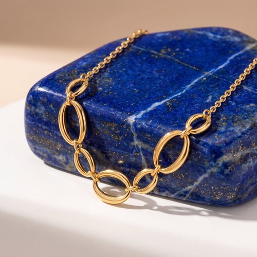 Lundholm Suze – Chain Necklace with Oval Links – Gold-Tone Lundholm Suze – Chain Necklace with Oval Links – Gold-Tone