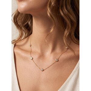 Lundholm Diana – Necklace with Rhinestones – Gold-Tone Lundholm Diana – Necklace with Rhinestones – Gold-Tone