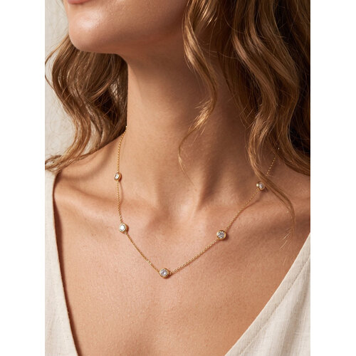 Lundholm Diana – Necklace with Rhinestones – Gold-Tone Lundholm Diana – Necklace with Rhinestones – Gold-Tone