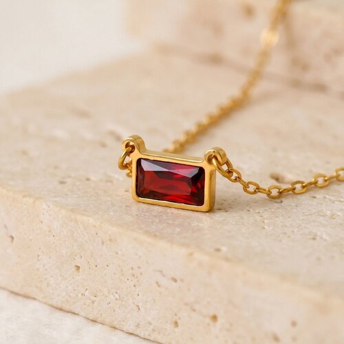 Lundholm Embla – Birthstone Necklace – January – Gold-Tone