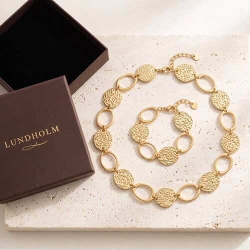 Lundholm Victoria – Munten Sieradenset met Ketting en Armband – Goudkleurig