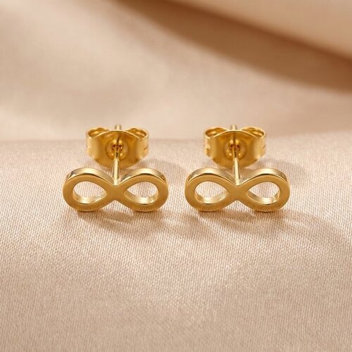 Lundholm Nomi – Infinity Stud Earrings for Women – Gold-Tone
