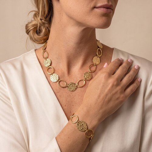 Lundholm Victoria – Munten Sieradenset met Ketting en Armband – Goudkleurig