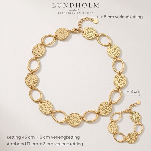 Lundholm Victoria – Munten Sieradenset met Ketting en Armband – Goudkleurig