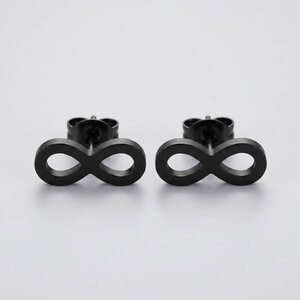 Lundholm Nomi – Infinity Stud Earrings for Women – Black Lundholm Nomi – Infinity Stud Earrings for Women – Black