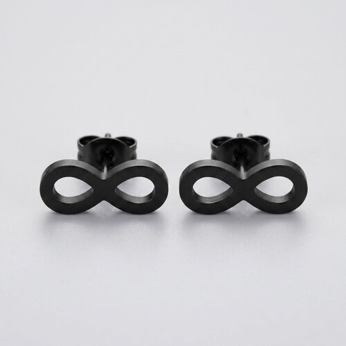 Lundholm Nomi – Infinity Stud Earrings for Women – Black Lundholm Nomi – Infinity Stud Earrings for Women – Black