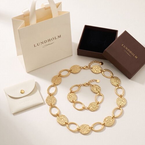 Lundholm Victoria – Munten Sieradenset met Ketting en Armband – Goudkleurig