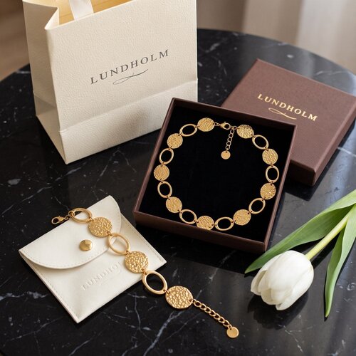 Lundholm Victoria – Munten Sieradenset met Ketting en Armband – Goudkleurig