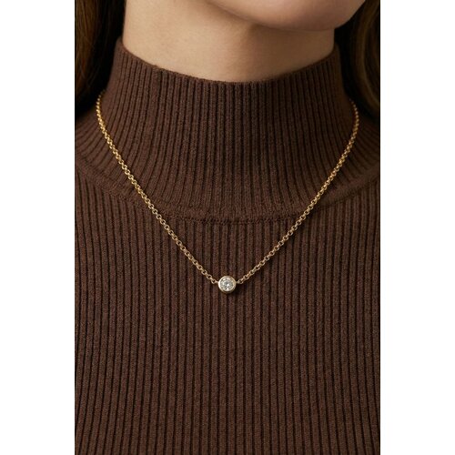 Lundholm Anah – Necklace with Cubic Zirconia Pendant – Gold-Tone Lundholm Anah – Necklace with Cubic Zirconia Pendant – Gold-Tone