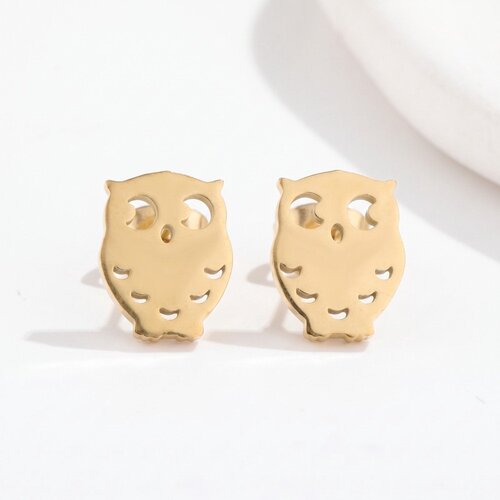 Lundholm Ollie – Owl Stud Earrings – Gold-Tone Lundholm Ollie – Owl Stud Earrings – Gold-Tone