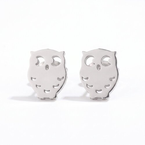 Lundholm Ollie – Owl Stud Earrings – Silver-Tone Lundholm Ollie – Owl Stud Earrings – Silver-Tone