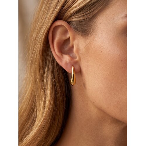 Lundholm Mirthe – Teardrop Earrings 3 cm – Gold-Tone Lundholm Mirthe – Teardrop Earrings 3 cm – Gold-Tone