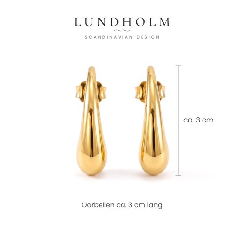 Lundholm Mirthe – Teardrop Earrings 3 cm – Gold-Tone Lundholm Mirthe – Teardrop Earrings 3 cm – Gold-Tone