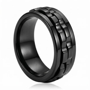 Lundholm Lundholm Sten – Men's Fidget Ring / Spinner Ring – Size 62 – Black Lundholm Lundholm Sten – Men's Fidget Ring / Spinner Ring – Size 62 – Black