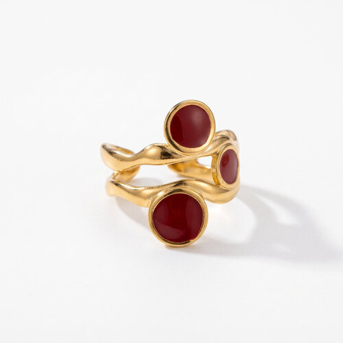 Lundholm Juno – Statement Ring with Red Stones – Gold-Tone Lundholm Juno – Statement Ring with Red Stones – Gold-Tone