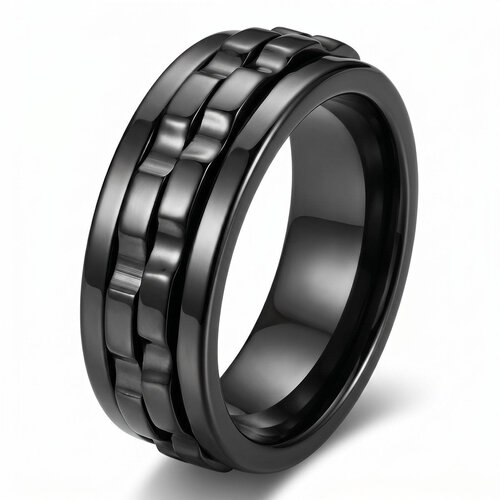 Lundholm Lundholm Sten – Men's Fidget Ring / Spinner Ring – Size 62 – Black Lundholm Lundholm Sten – Men's Fidget Ring / Spinner Ring – Size 62 – Black