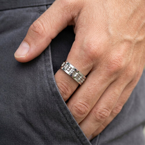 Lundholm Sten – Heren Fidget Ring / Spinner Ring – Maat 65 – Zwart Lundholm Sten – Heren Fidget Ring / Spinner Ring – Maat 65 – Zwart
