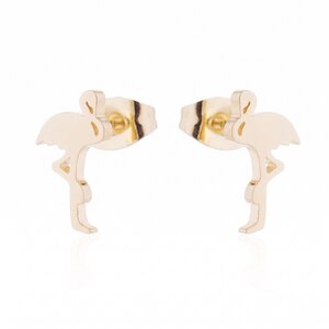 Lundholm Mingo – Flamingo Stud Earrings – Gold-Tone Lundholm Mingo – Flamingo Stud Earrings – Gold-Tone