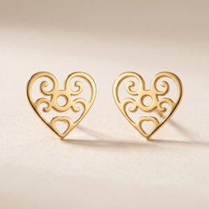 Lundholm Lovisa – Open Hart Oorknopjes – Goudkleurig Lundholm Lovisa – Open Hart Oorknopjes – Goudkleurig