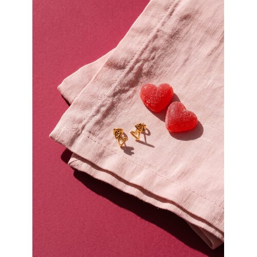 Lundholm Livy – Double Heart Stud Earrings for Women – Gold-Tone Lundholm Livy – Double Heart Stud Earrings for Women – Gold-Tone