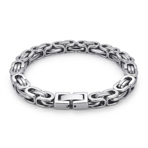 Lundholm Sören – Men's Byzantine Chain Bracelet – Silver-Tone Lundholm Sören – Men's Byzantine Chain Bracelet – Silver-Tone