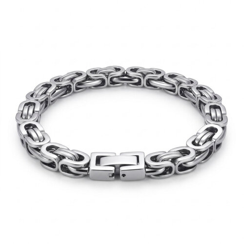 Lundholm Sören – Men's Byzantine Chain Bracelet – Silver-Tone Lundholm Sören – Men's Byzantine Chain Bracelet – Silver-Tone