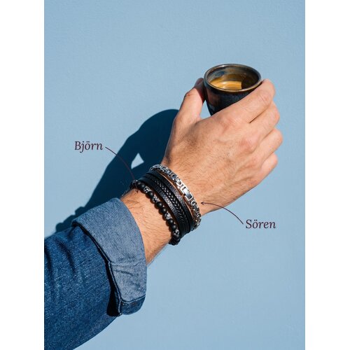Lundholm Sören – Men's Byzantine Chain Bracelet – Silver-Tone Lundholm Sören – Men's Byzantine Chain Bracelet – Silver-Tone