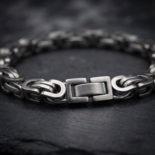 Lundholm Sören – Men's Byzantine Chain Bracelet – Silver-Tone Lundholm Sören – Men's Byzantine Chain Bracelet – Silver-Tone
