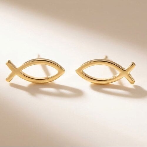 Lundholm Fisk – Fish Stud Earrings – Gold-Tone Lundholm Fisk – Fish Stud Earrings – Gold-Tone