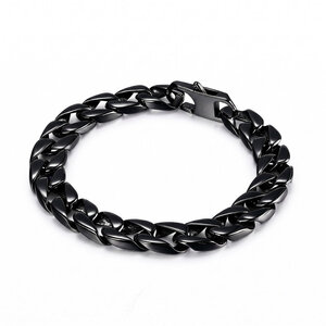 Lundholm Axel – Men's Cuban Link Bracelet – Black Lundholm Axel – Men's Cuban Link Bracelet – Black