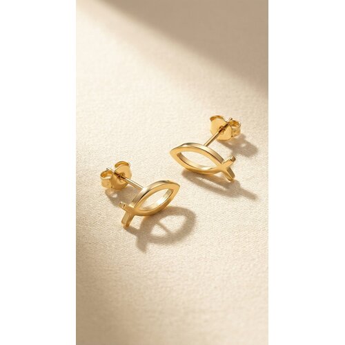 Lundholm Fisk – Fish Stud Earrings – Gold-Tone Lundholm Fisk – Fish Stud Earrings – Gold-Tone